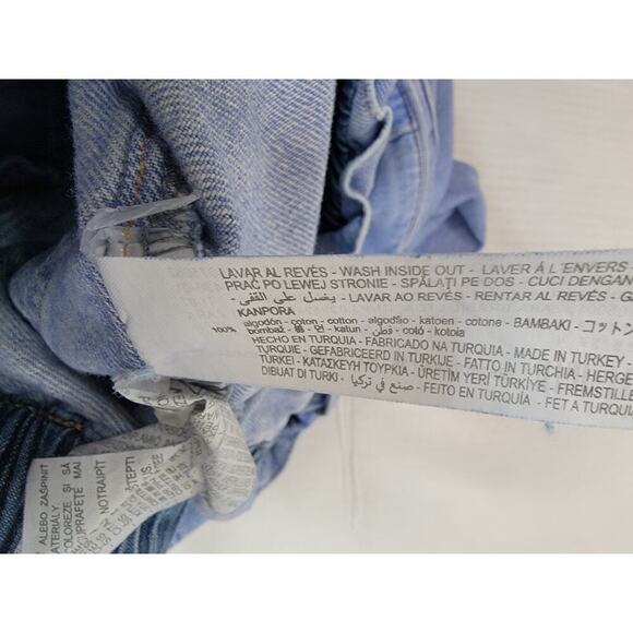 ZARA Barrel Jeans Womens SZ 4 High Rise Scrunch Waist Patch Pocket - Picture 7 of 9